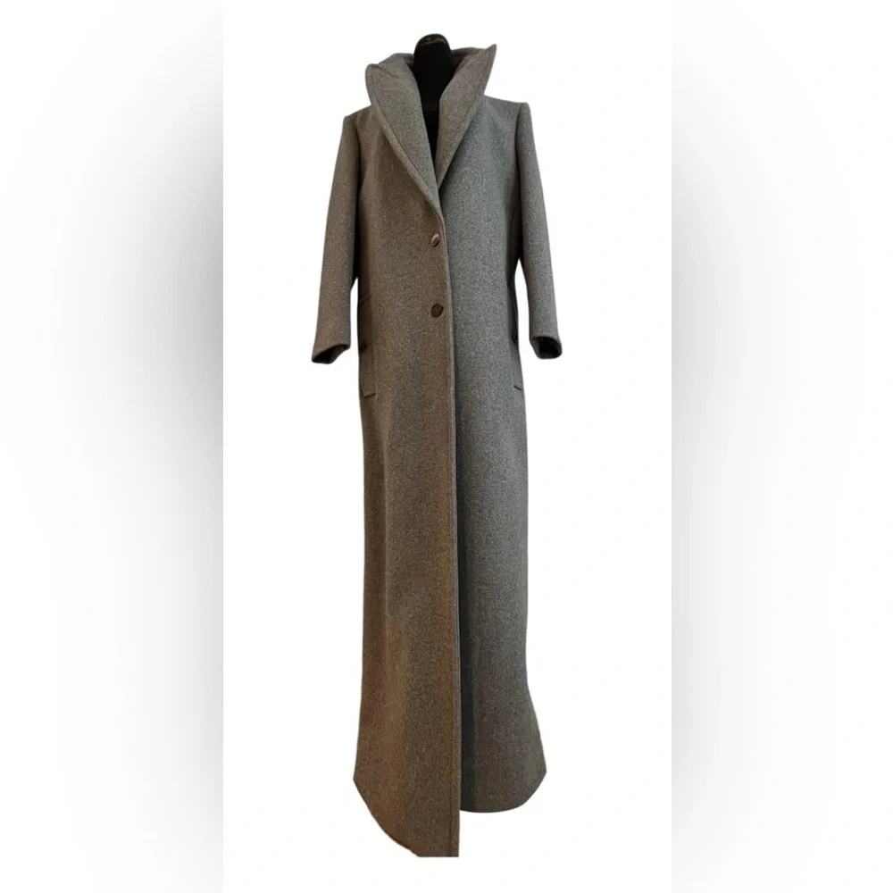 MICHAEL KORS COLLECTION Melton Paillette-Lined Maxi Coat - Picture 3 of 13